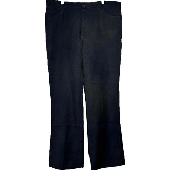 Vintage Levi's Bootcut Pants Wrinkle Resistant 80s Navy Blue 42x32 - Picture 1 of 4